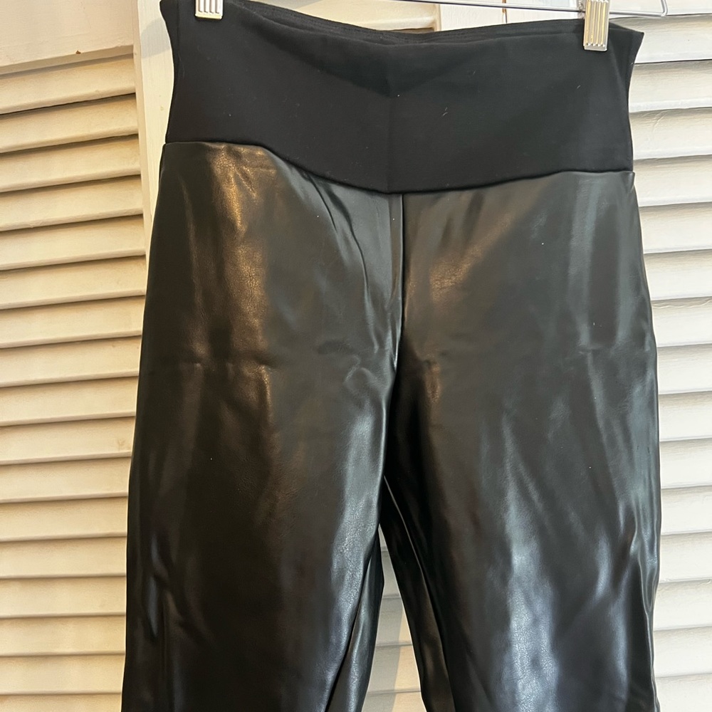 Assets by Spanx leather leggings.